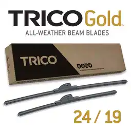 Walmart TRICO Gold 2 Pack All Weather Automotive Replacement Wiper Blades 24 and 19 Inch (18-2419) offer