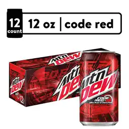 Walmart Mountain Dew Code Red Cherry Flavored Soda Pop, 12 fl oz, 12 Pack Cans offer