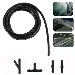 Walmart 2M Windshield Wiper Washer Spray Hose With Connector TY For Nozzle Pump Black offer