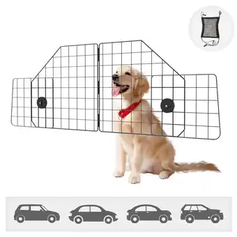 Walmart SNYNUXX Heavy Duty Pet Barrier for Cars with Adjustable Wire Strap-on Mounting, Black offer