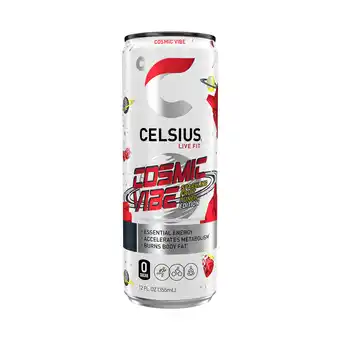 Walmart CELSIUS Sparkling Cosmic Vibe, Functional Essential Energy Drink 12 fl oz Single Can offer