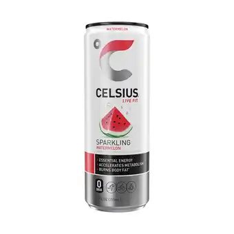 Walmart CELSIUS Sparkling Watermelon, Essential Energy Drink 12 fl oz Single Can offer