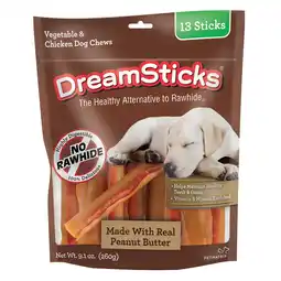 Walmart DreamBone DreamSticks with Real Chicken, Rawhide-Free Dog Chews, 9.1 Oz. (13 Count) offer