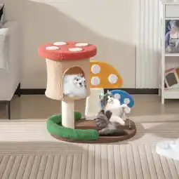 Walmart Infans 23.5 Inch Tall Mushroom Cat Activity Center w/ Scratching Board & Spring Ball offer