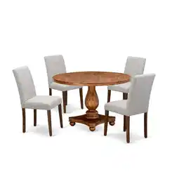 Walmart East West Furniture Irving 5-Piece Wooden Dining Set in Walnut/Doeskin Gray offer