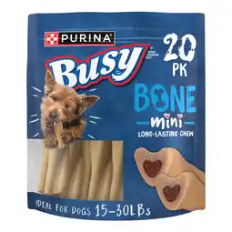 Walmart Purina Busy Bone 15-30 lbs Dog Treats with Real Pork, Long-Lasting Chews, 35 oz Pouch (20 Count) offer