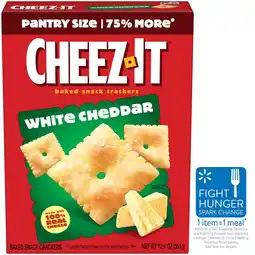 Walmart Cheez-It White Cheddar Cheese Crackers, Baked Snack Crackers, 12.4 oz offer