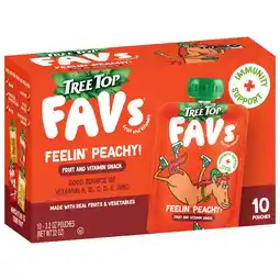 Walmart Tree Top FAVs Peach Fruit and Vitamin Immunity Pouch, 3.2 Ounce, 10 Ct offer