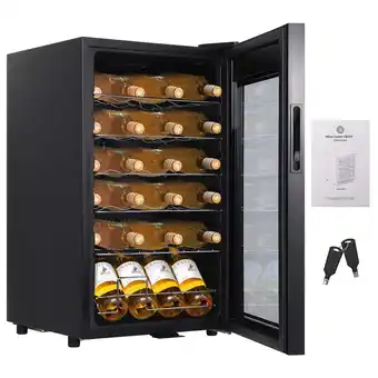 Walmart Garvee 24-Bottle Wine Cooler Refrigerator, Freestanding Wine Fridge with Glass Door offer