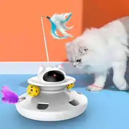 Walmart 4 in 1 indoor interactive smart cat toy USB rechargeable with ball and feather white offer