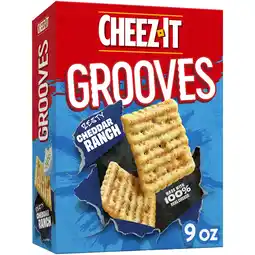 Walmart Cheez-It Grooves Zesty Cheddar Ranch Cheese Crackers, Crunchy Snack Crackers, 9 oz offer