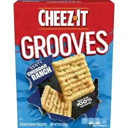 Walmart Cheez-It Grooves Zesty Cheddar Ranch Cheese Crackers, Crunchy Snack Crackers, 9 oz offer