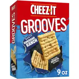 Walmart Cheez-It Grooves Zesty Cheddar Ranch Cheese Crackers, Crunchy Snack Crackers, 9 oz offer