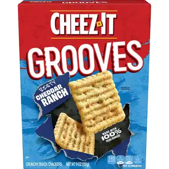 Walmart Cheez-It Grooves Zesty Cheddar Ranch Cheese Crackers, Crunchy Snack Crackers, 9 oz offer