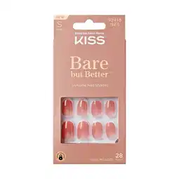 Walmart KISS Bare But Better, Press On Nails, No More Naps, Orange, Short Oval, 28 Count offer