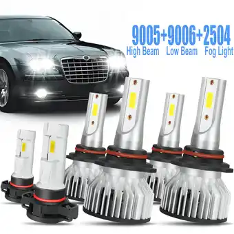 Walmart 9005 9006 LED Headlight Bulbs High Low Beam 5202/H16 Fog Light Bulbs 6000K White 6Pack offer