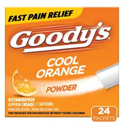 Walmart Goody's Extra Strength Headache Powder, Cool Orange Flavor, 24 Powder Sticks offer