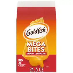 Walmart Goldfish Mega Bites, Sharp Cheddar Crackers, 24.3 oz Carton offer