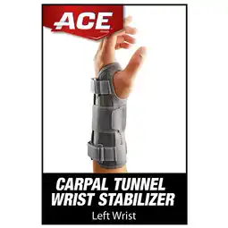 Walmart ACE Carpal Tunnel Wrist Stabilizer, Left Wrist, Firm Stability, All Day Wear offer