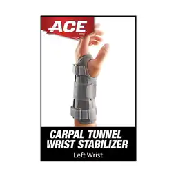 Walmart ACE Carpal Tunnel Wrist Stabilizer, Left Wrist, Firm Stability, All Day Wear offer