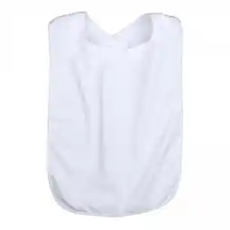 Walmart TOOYFUL 4xElderly Bib with Adjustable Strap Washable Dining Bib for Women Men Mealtime White offer