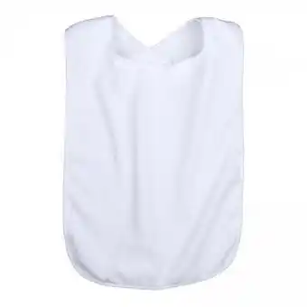 Walmart TOOYFUL 4xElderly Bib with Adjustable Strap Washable Dining Bib for Women Men Mealtime White offer