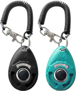 Walmart Heldig Pet Training Clicker with Wrist Strap - Dog Training Clickers (New Black + Blue) offer