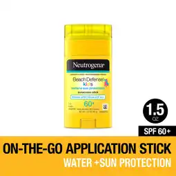 Walmart Neutrogena Beach Defense Kids SPF 60+ Sunscreen Stick, 1.5 oz offer