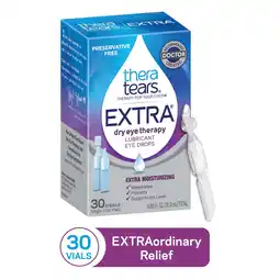 Walmart TheraTears EXTRA Dry Eye Lubricant Eye Drops for Dry Eyes, Preservative Free, 30 Vials offer