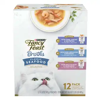 Walmart Purina Fancy Feast Broths Kitten Food, Wet Cat Food, Seafood Collection, 1.4 oz Pouch (12 Pack) offer