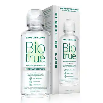 Walmart Biotrue Hydration Plus Multi-Purpose Contact Lens Solution for Soft Contact Lenses, 4 FL OZ offer