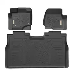 Walmart RVNI Floor Mats for 2015-2023 2024 Ford F-150 SuperCrew Cab, 1st & 2nd Row All Weather Protection offer