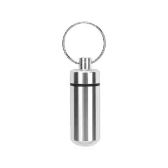 Walmart Mini Aluminum Pill Box Case Drug Bottle Holder Container Keychain Waterproof offer