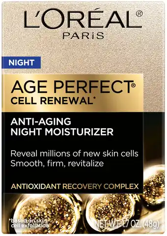 Walmart L'Oreal Paris Age Perfect Cell Renewal Anti-Aging Night Moisturizer, 1.7 oz offer