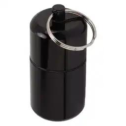 Walmart Aluminum Keychain Tablet Storage Box with Hanging Ring Waterproof Outdoor Mini Medicine BottleBlack offer