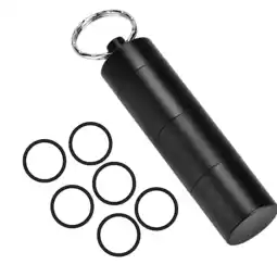 Walmart Waterproof Aluminum Alloy Pill Bottle Medicine Container Holder for Outdoor Survival(Black) offer