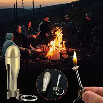 Walmart SHIMELE Metal 10000 Times Matches Keychain Pendant, Waterproof Fire Starter for Camping and Hiking offer