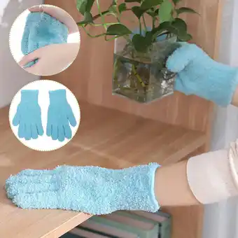 Walmart Ikohbadg Cleaning Gloves Microfiber Reusable Cleaning Gloves Against Dirty Hands Blue offer