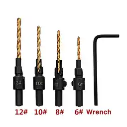 Walmart KIHOUT Clearance 1/4 inch Hex Shank Countersink Drill Bit with Wrench 4pcs offer