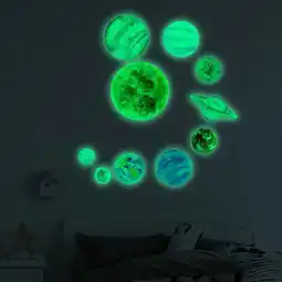 Walmart KIHOUT Wall Decor, In The Dark Round Planets Star PVC Stickers Kids Ceiling Wall Bedroom offer