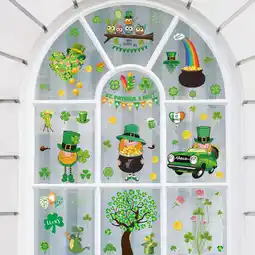 Walmart KIHOUT Clearance Set of St. Patrick's Day Window Stickers Irish Holiday Wall Stickers Decoration offer