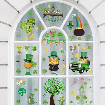 Walmart KIHOUT Clearance Set of St. Patrick's Day Window Stickers Irish Holiday Wall Stickers Decoration offer