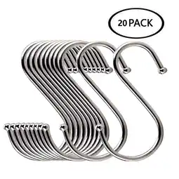 Walmart KIHOUT Promotion Stainless Steel Metal S Hooks Kitchen Pot Pan Hanger Clothes Storage Rack 20 Pcs offer