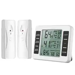 Walmart 1/2/3 set Wireless Digital Refrigerator Freezer Thermometer Temp Alarm 2 Sensor offer