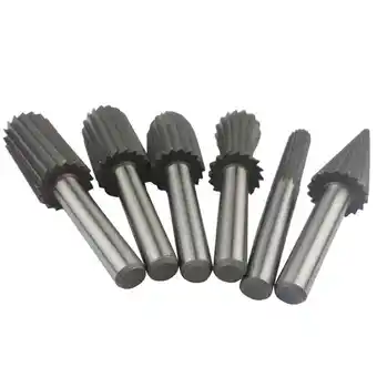 Walmart KIHOUT Flash Sale 6pcs 6mm Shank Tungsten Steel File Cutter Engraving Grinding Bit Rotary Tools offer