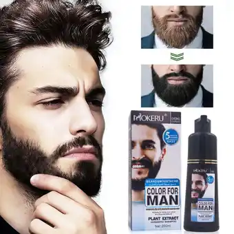 Walmart YUEYAN 2 in 1 Men Beard Mustache Natural Hair Color Shampoo Black Dye Permanent offer