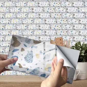 Walmart KIHOUT Sale Imitation Wall Tiles Crystal Film Tile Sticker Adhesive Floor Sticker Hot offer