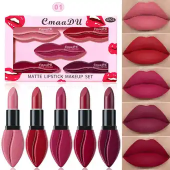 Walmart DLHP 10szckh5zz-01cmaadu 5-Branch Clothing, Light Lip Red, Durable Waterproof, Glossy Lip Color offer