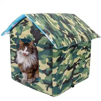 Walmart SENNAUX Outdoor Cat House Kitty Shelter Pet Cave Bed for Small Dog Cat Waterproof, 15*13.8*15 offer