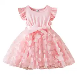 Walmart ameIAEA Toddler Girl Tulle Dress Ruffle Sleeveless Bowknot A-Line Dresses Kids Princess Dresses 1-6Y offer